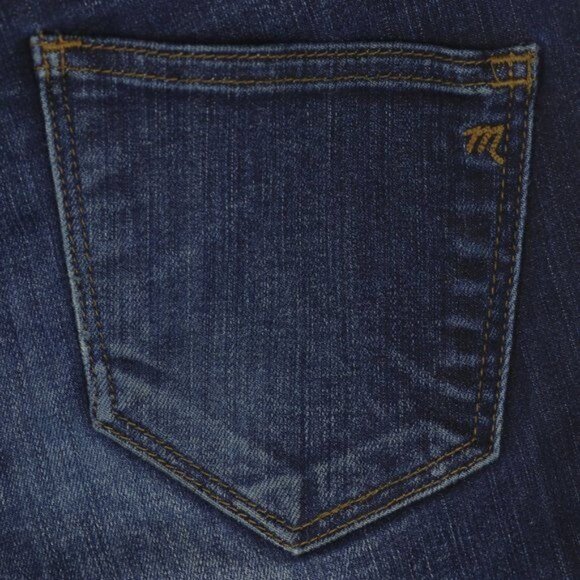 Madewell Women's Size 27 Blue Mid Rise Tall Inseam Distressed Skinny Jeans - Picture 6 of 11